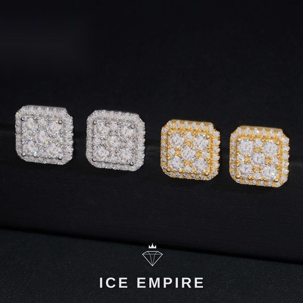Iced Out Rose Gold Plated Moissanite Earrings