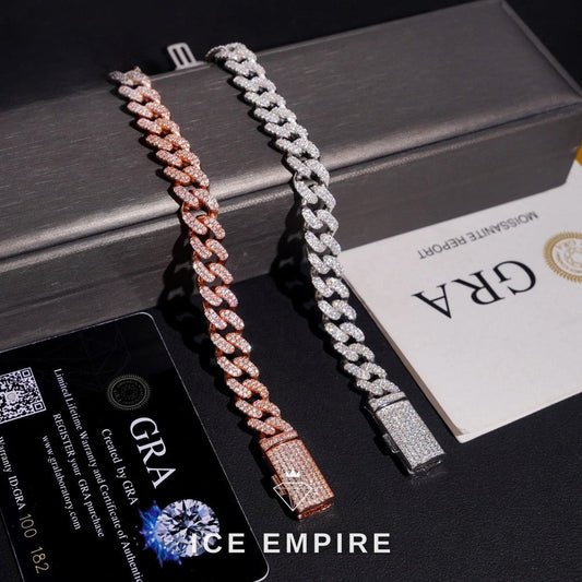 Iced Out Rose Gold Plated Moissanite Cuban Chain