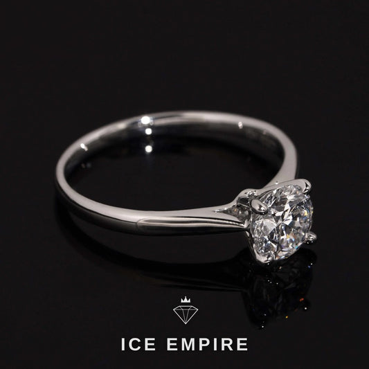 Iced Out 925 Silver Lab Grown Diamond Engagement Ring