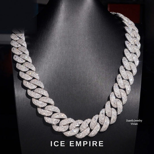 Iced Out Rose Gold Plated Moissanite Cuban Chain