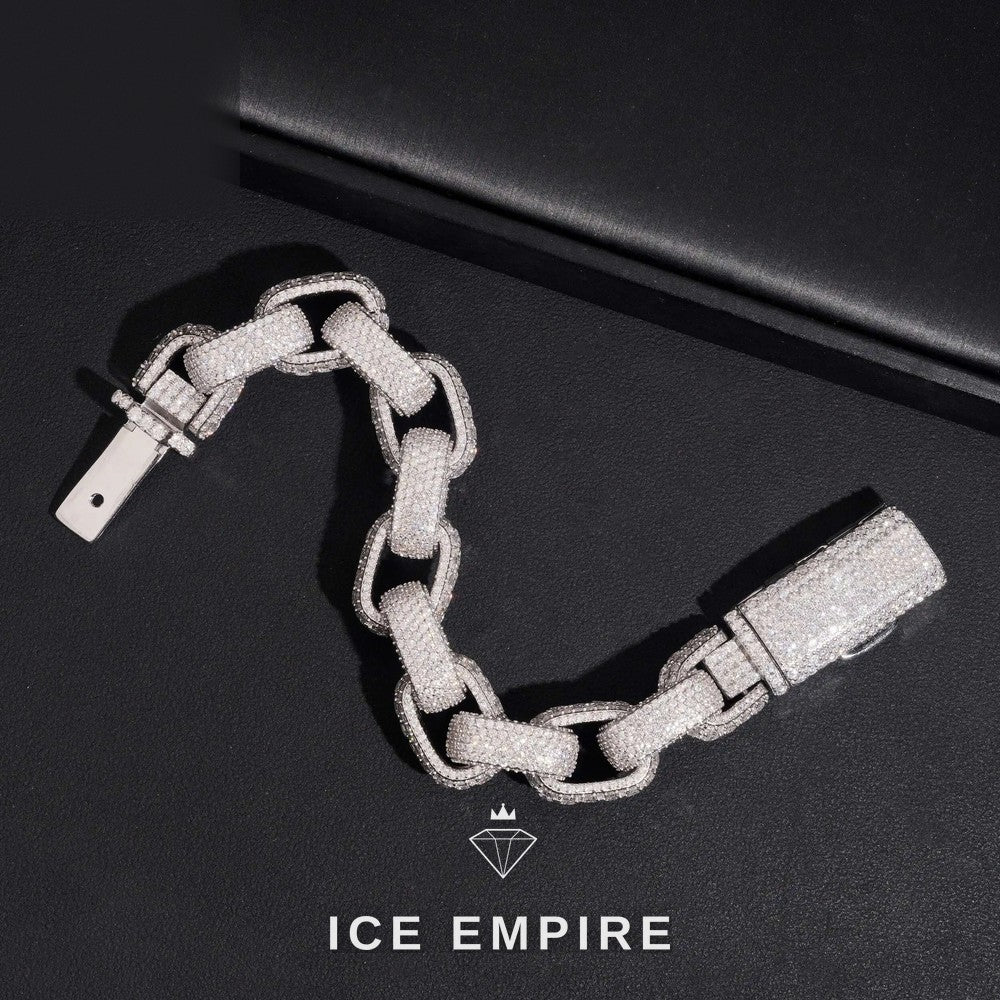 Iced Out Gold Plated Moissanite Cuban Chain
