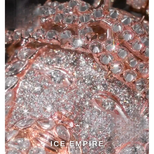 Iced Out Rose Gold Moissanite Pendant