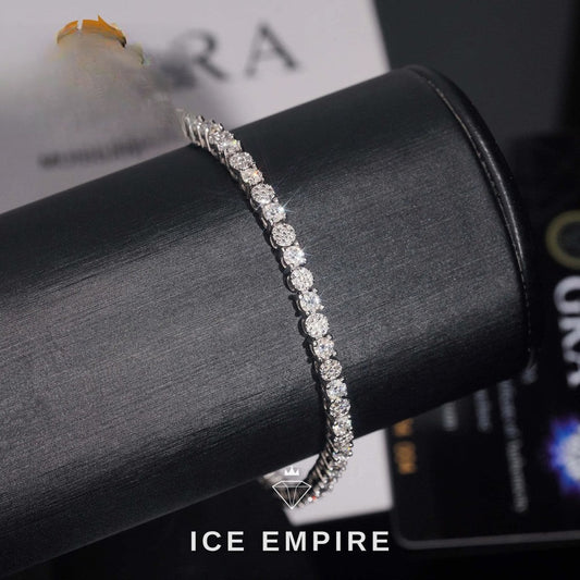 Iced Out 925 Silver Moissanite Tennis Bracelet