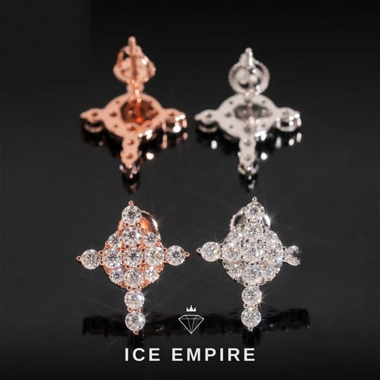 Iced Out Gold Plated Moissanite Stud Earrings