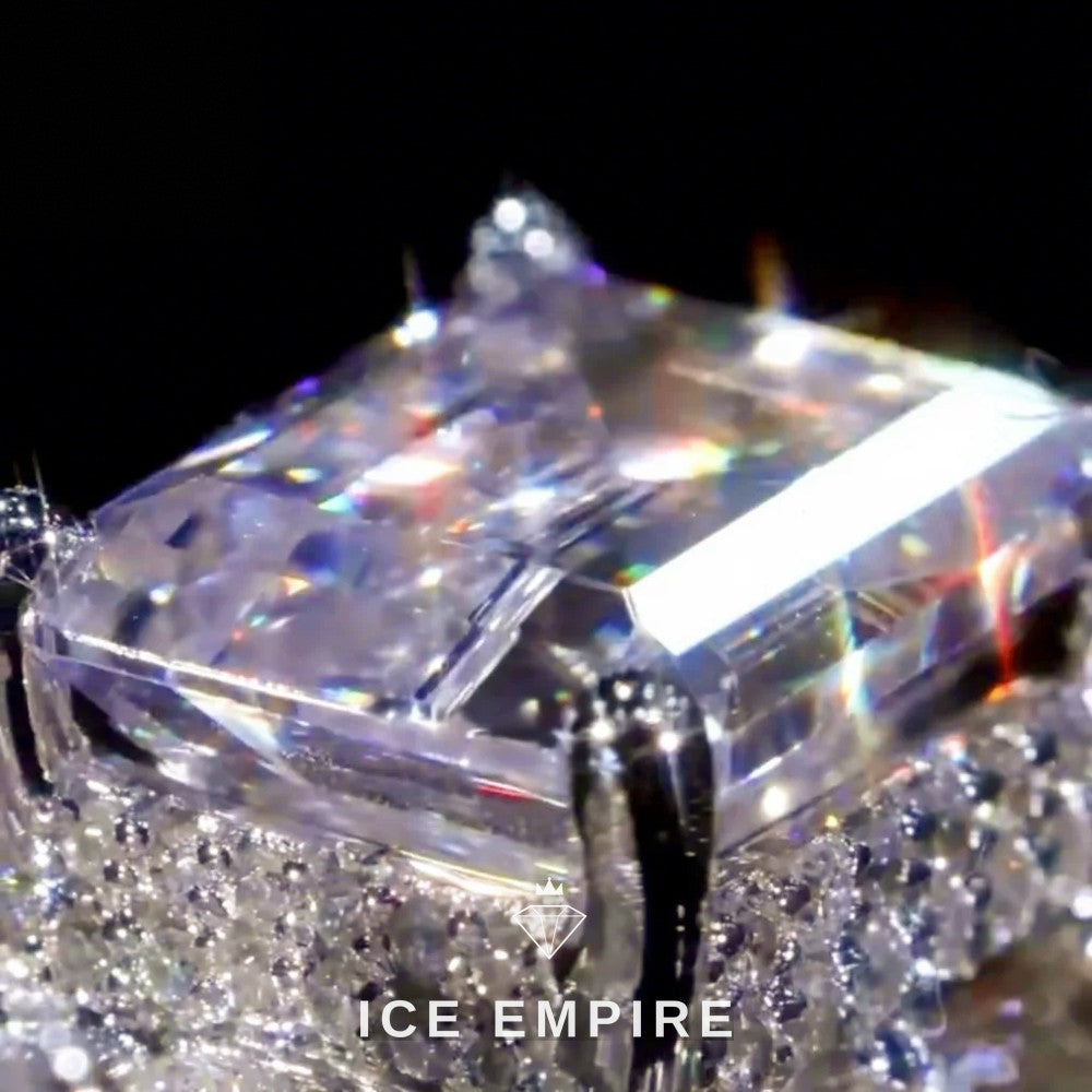 Iced Out Rose Gold Plated Moissanite Wedding Band