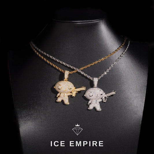 Iced Out Rose Gold Plated Moissanite Pendant