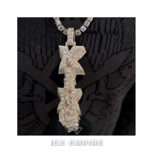 Iced Out Rose Gold Plated Moissanite Cuban Chain