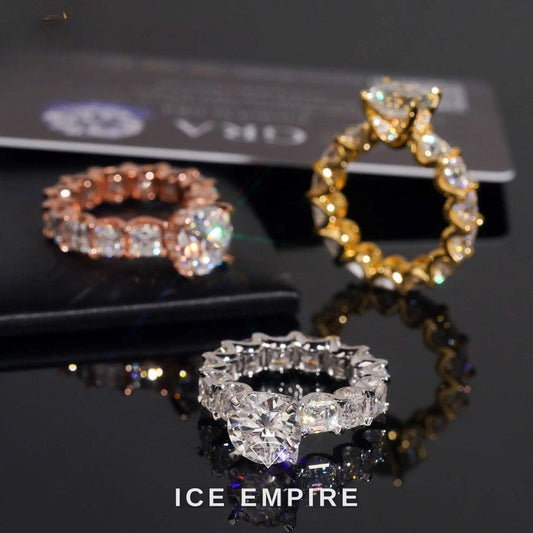 Iced Out 925 Silver Moissanite Ring
