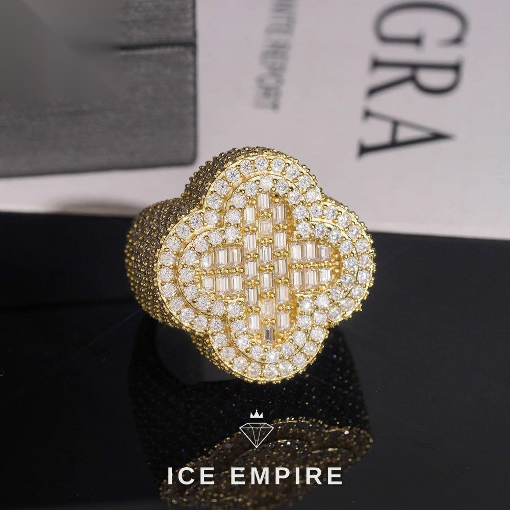 Iced Out 925 Silver Moissanite Ring