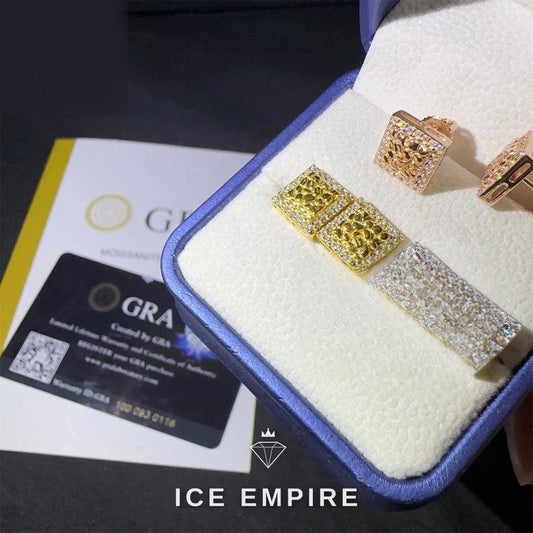 Iced Out 925 Silver Moissanite Earrings
