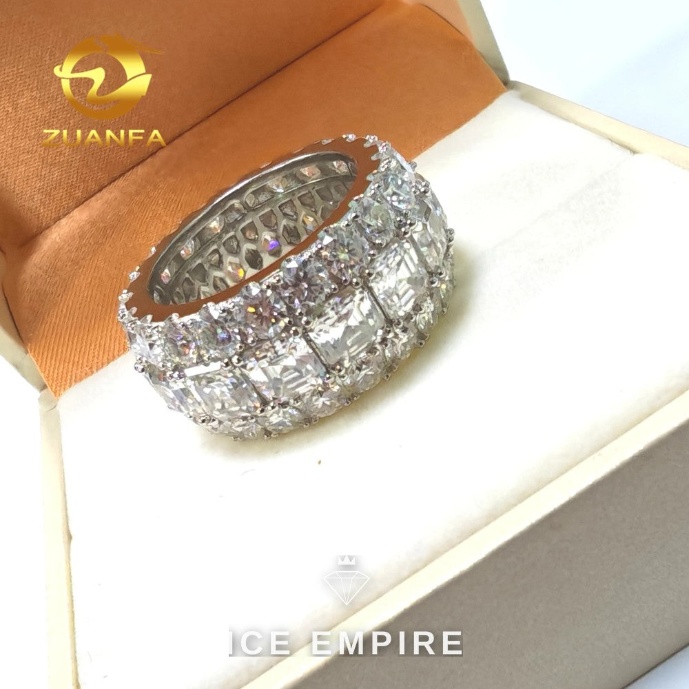Iced Out Rose Gold Plated Moissanite Engagement Ring