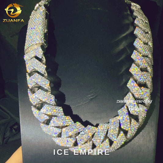 Iced Out Rose Gold Plated Moissanite Cuban Chain