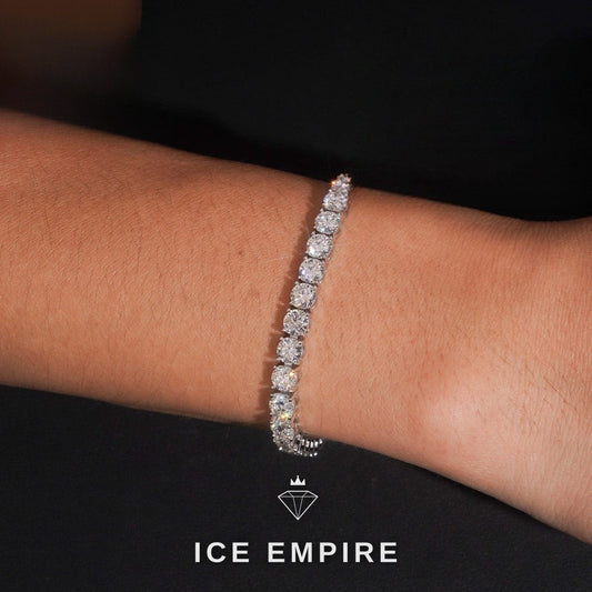 Iced Out 925 Silver Moissanite Tennis Bracelet