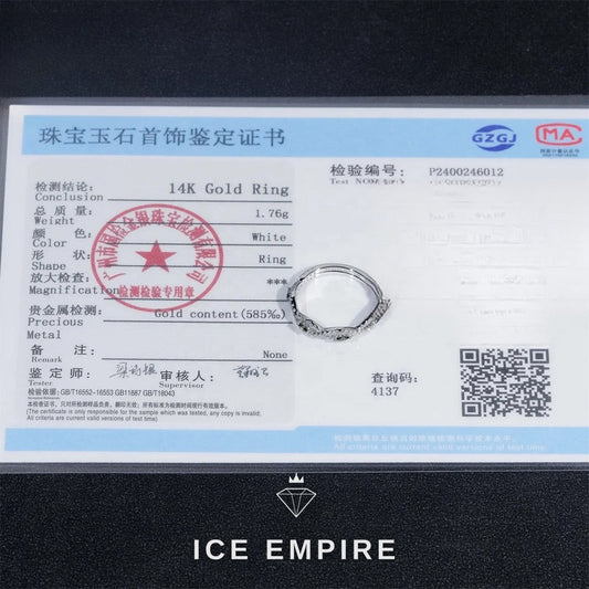 Iced Out 14K Gold Moissanite Wedding Band