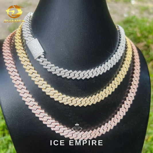 Iced Out Rose Gold Plated Moissanite Cuban Chain