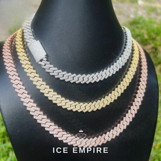 Iced Out Rose Gold Plated Moissanite Cuban Chain