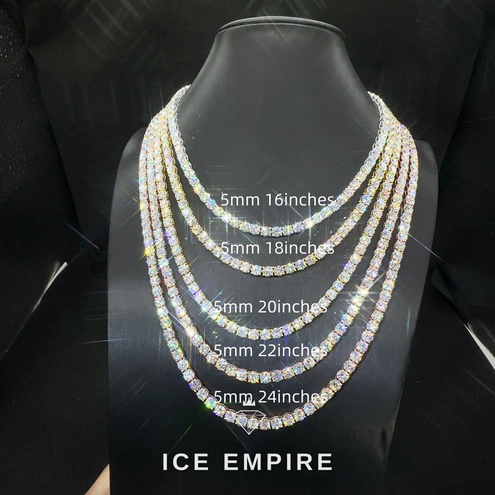 Iced Out Rose Gold Plated Moissanite Tennis Chain