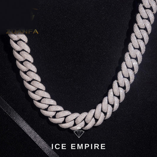 Iced Out Rose Gold Plated Moissanite Cuban Chain