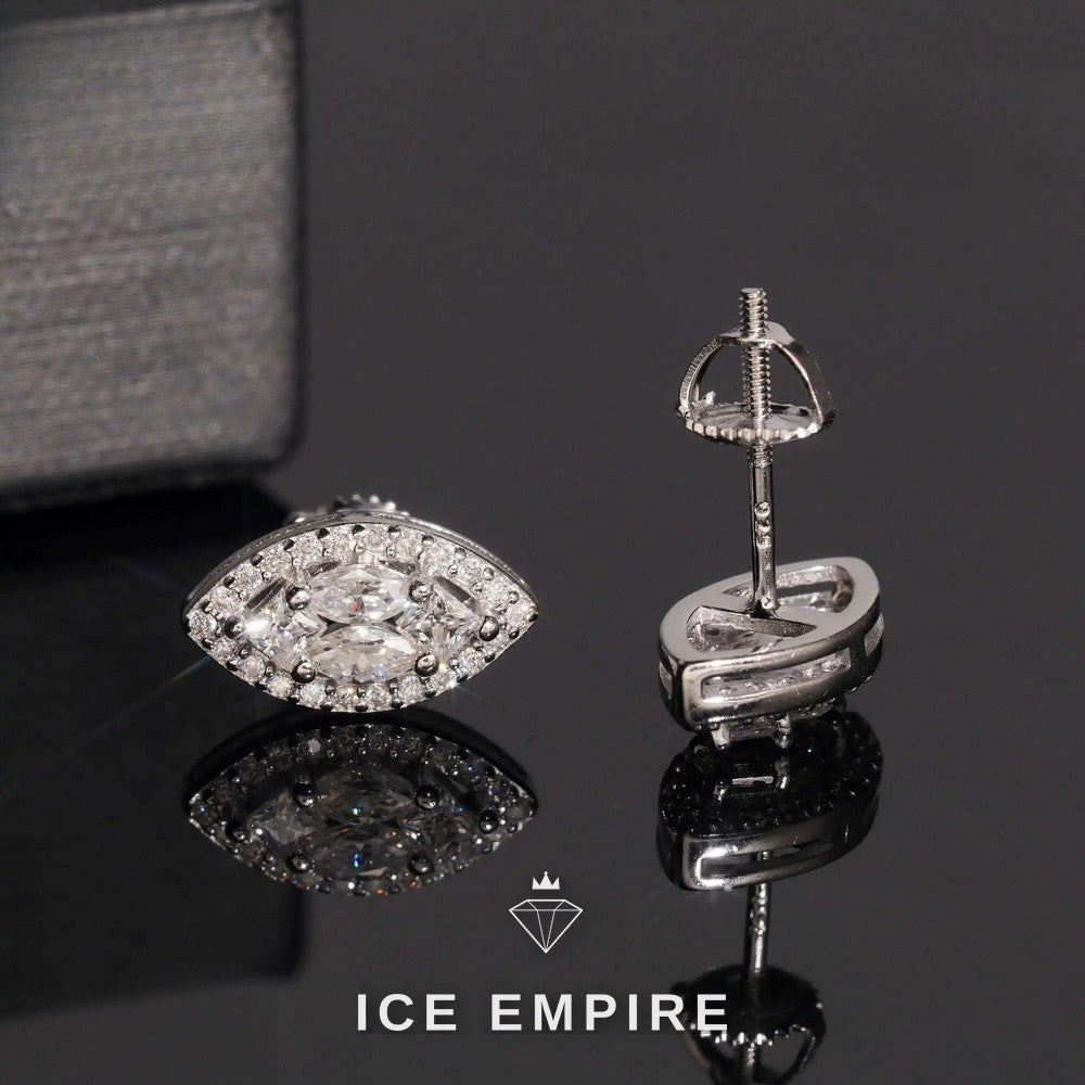 Iced Out Gold Plated Moissanite Stud Earrings