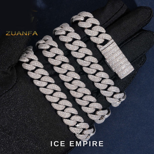Iced Out Rose Gold Plated Moissanite Cuban Chain