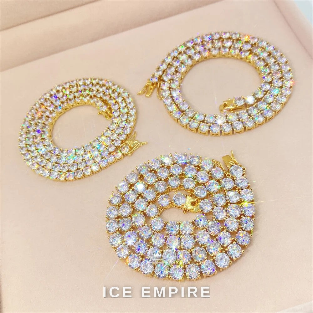 Iced Out Rose Gold Plated Moissanite Cuban Chain