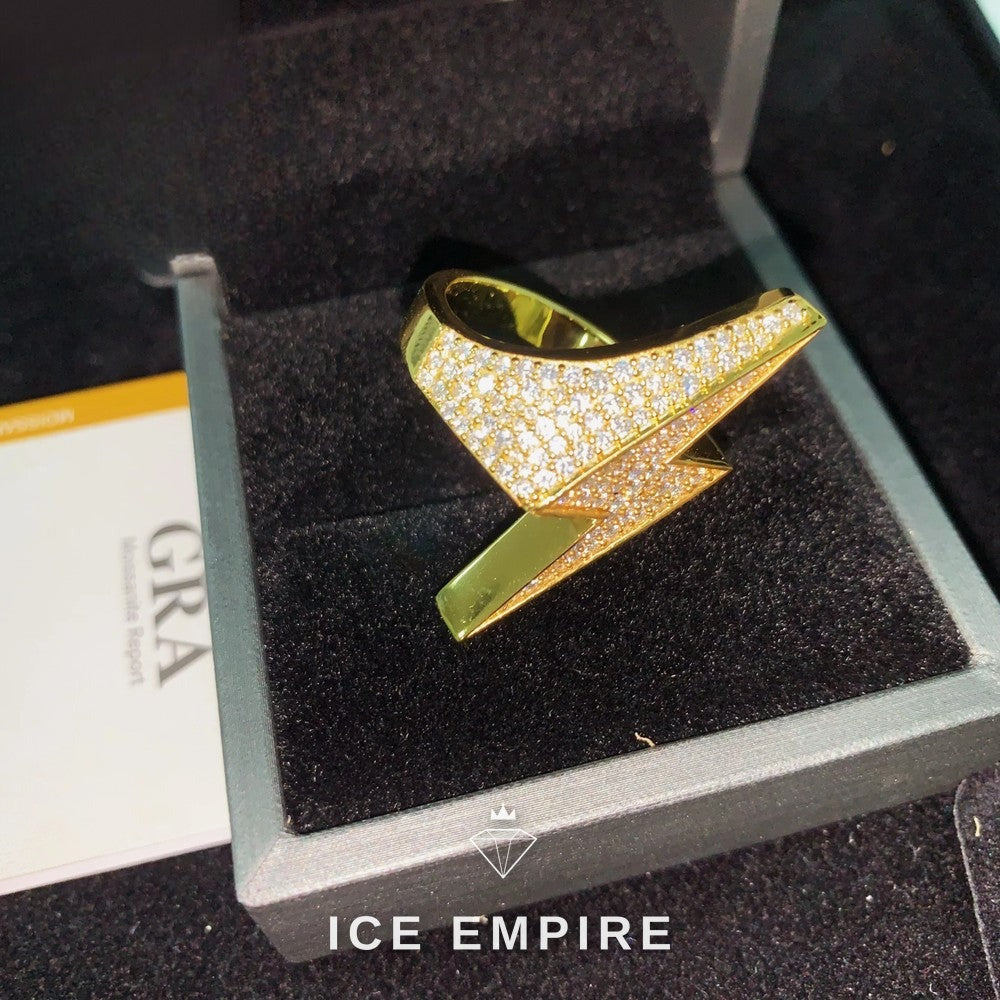 Iced Out Gold Plated Moissanite Ring