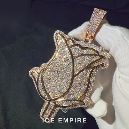 Iced Out Cross 925 Silver Moissanite Pendant