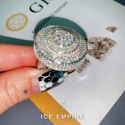 Iced Out Baguette 925 Silver Moissanite Ring