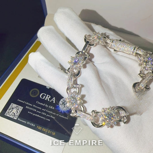 Iced Out 925 Silver Moissanite Cuban Chain