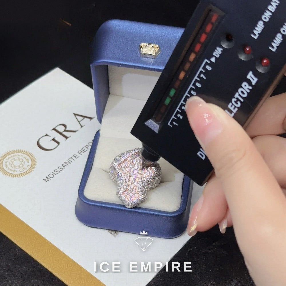 Iced Out Baguette 925 Silver Moissanite Ring