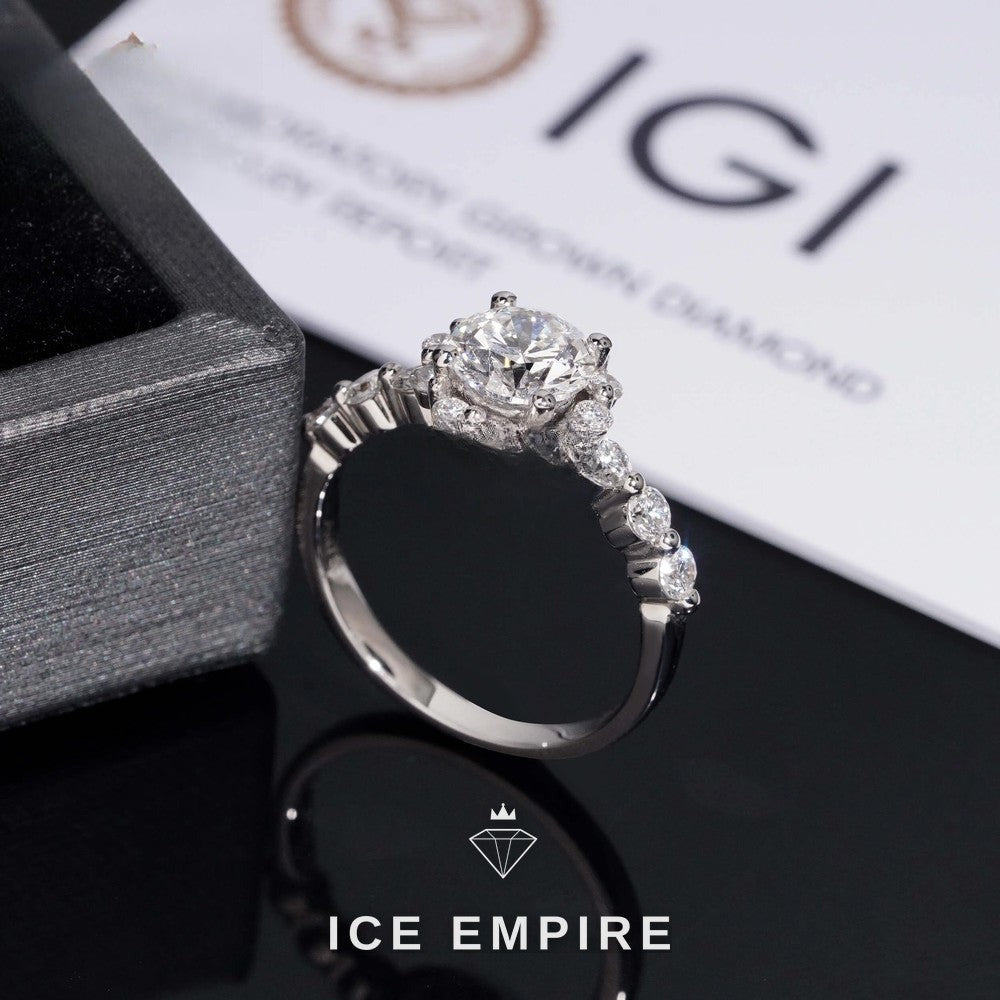 Iced Out Gold Plated Lab Grown Diamond Engagement Ring