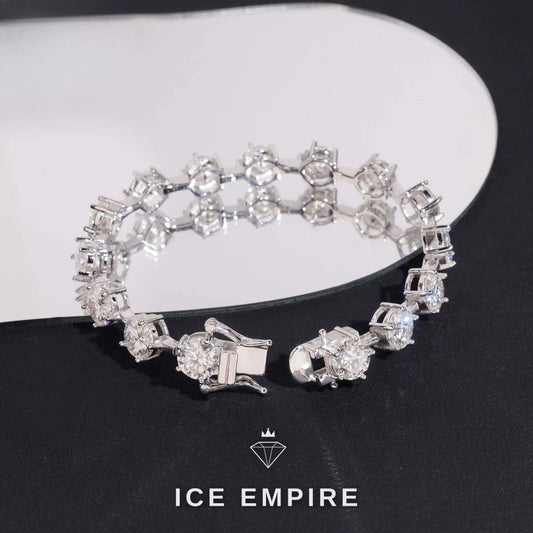 Iced Out 925 Silver Moissanite Tennis Bracelet