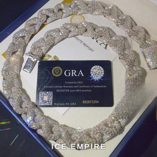 Iced Out Rose Gold Plated Moissanite Cuban Chain