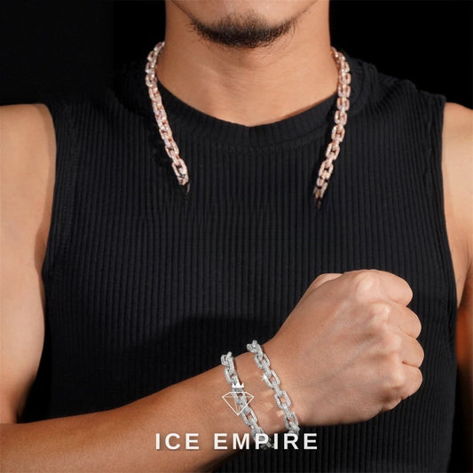 Iced Out 925 Silver Moissanite Cuban Chain