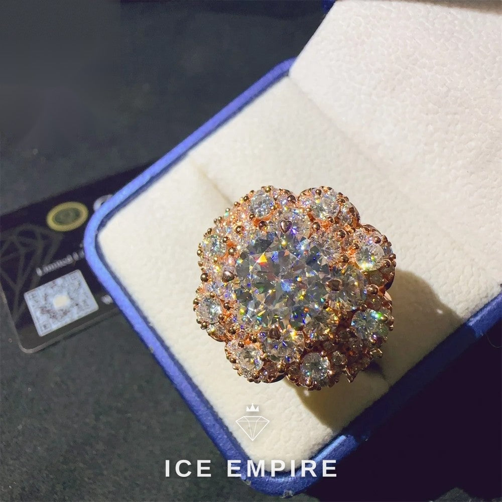 Iced Out 925 Silver Moissanite Ring