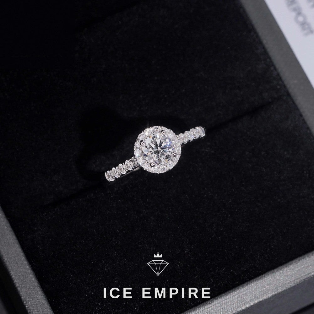 Iced Out Gold Plated Lab Grown Diamond Engagement Ring