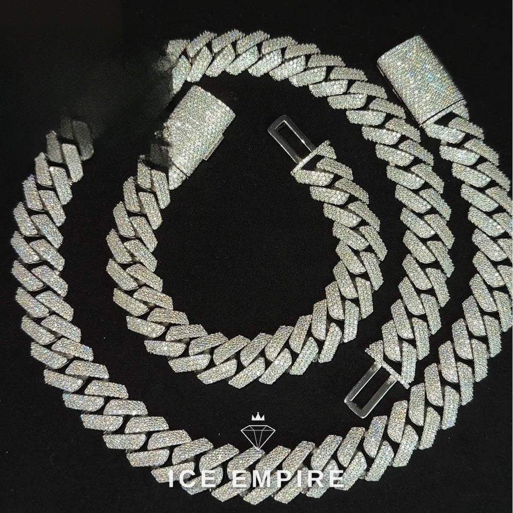 Iced Out Rose Gold Plated Moissanite Cuban Chain