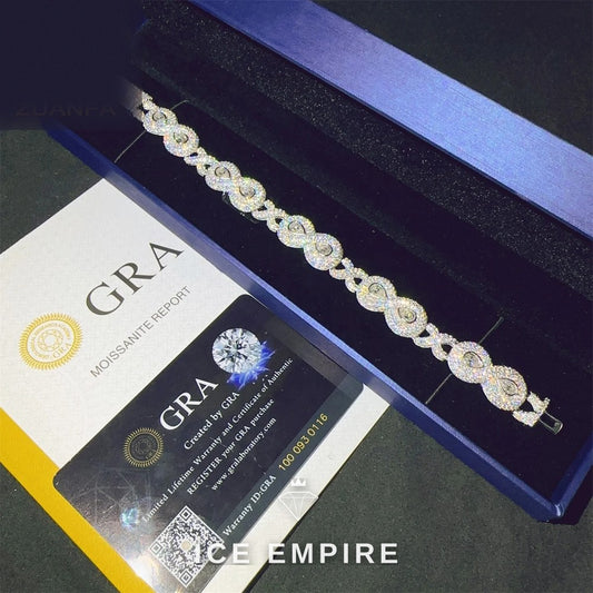 Iced Out 925 Silver Moissanite Cuban Chain