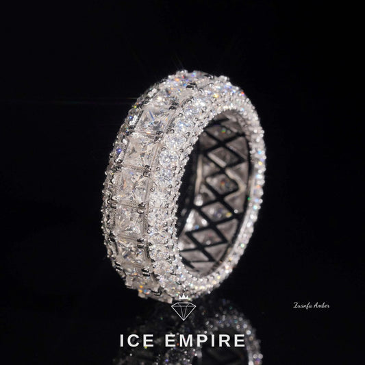 Iced Out Cluster 14K Gold Lab Grown Diamond Engagement Ring