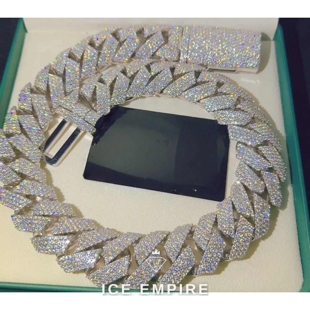 Iced Out Rose Gold Plated Moissanite Cuban Chain