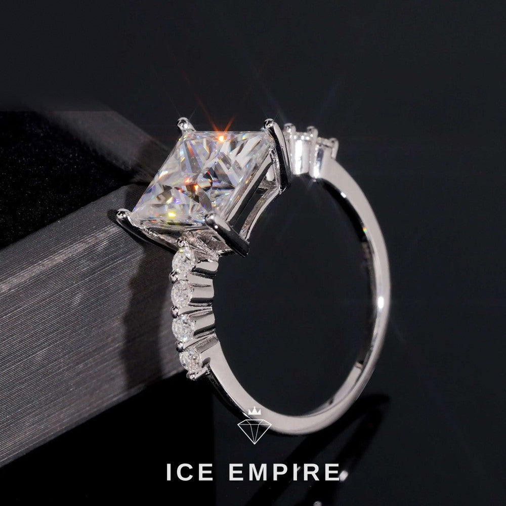 Iced Out Gold Plated Moissanite Wedding Band