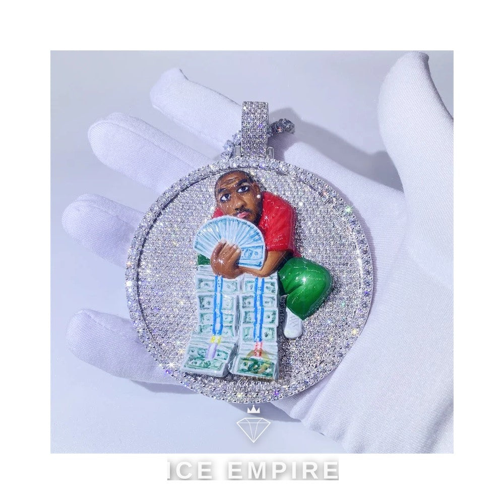 Iced Out 925 Silver Moissanite Pendant