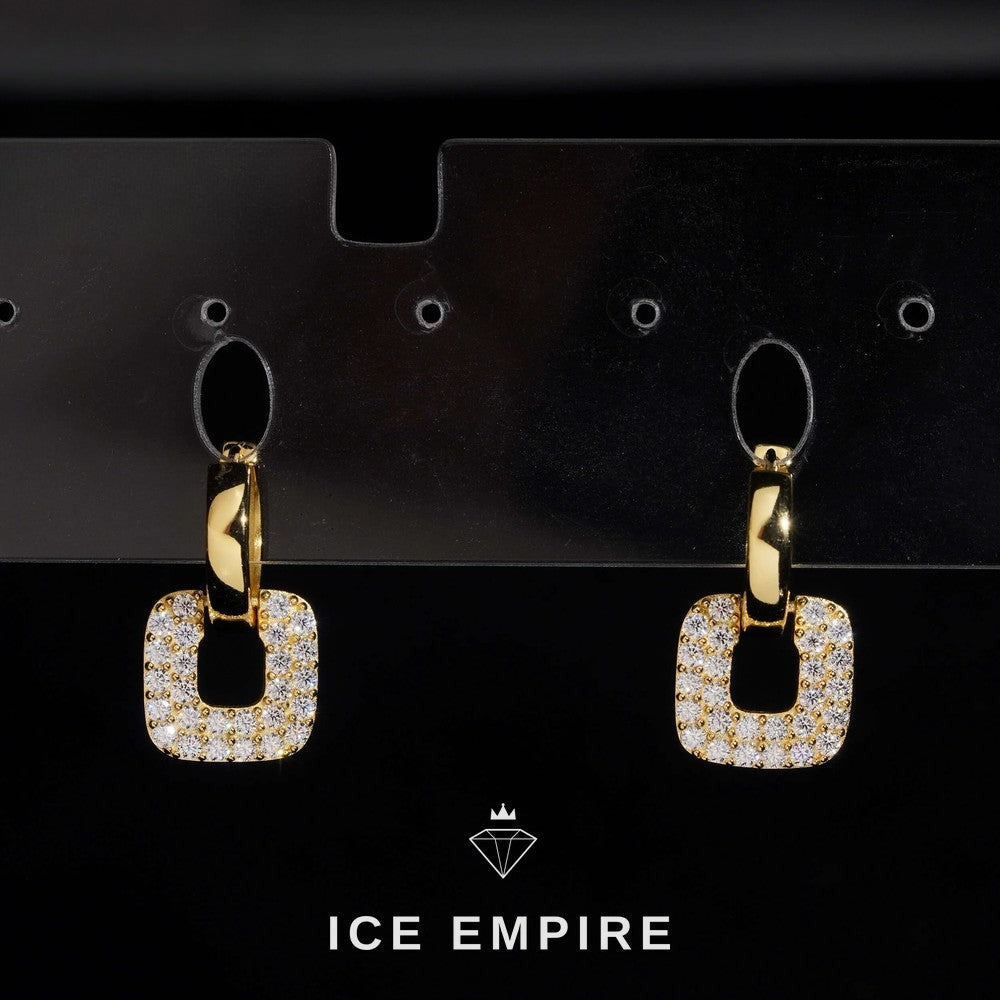 Iced Out 925 Silver Moissanite Earrings