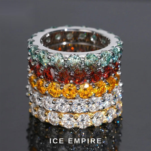 Iced Out 925 Silver Moissanite Ring