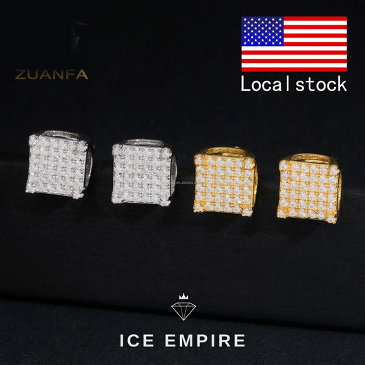 Iced Out Gold Plated Moissanite Earrings