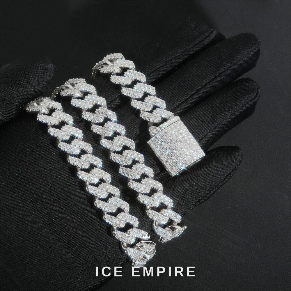 Iced Out Rose Gold Plated Moissanite Cuban Chain