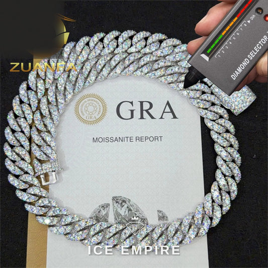 Iced Out Rose Gold Plated Moissanite Cuban Chain