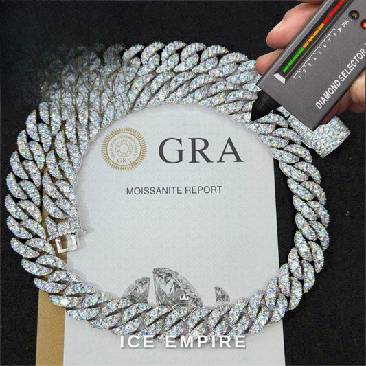 Iced Out Rose Gold Plated Moissanite Cuban Chain