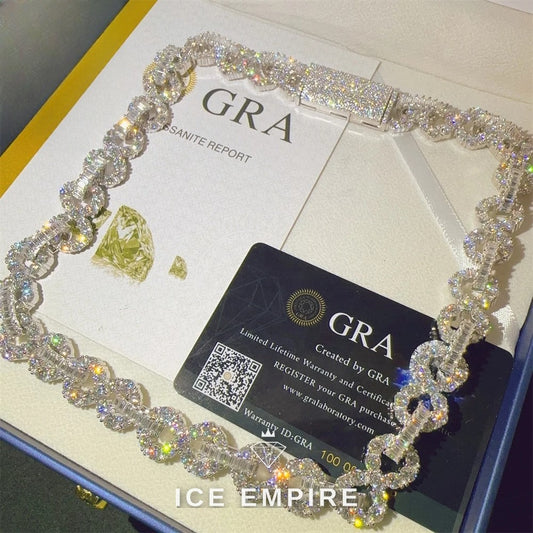 Iced Out Rose Gold Plated Moissanite Cuban Chain