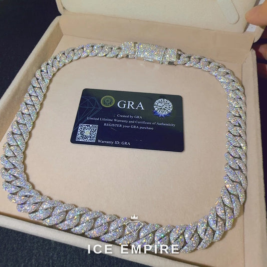 Iced Out Rose Gold Plated Moissanite Cuban Chain